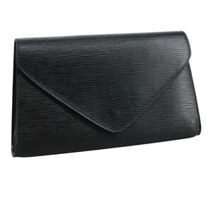 LOUIS VUITTON Epi Clutch Bag Black
